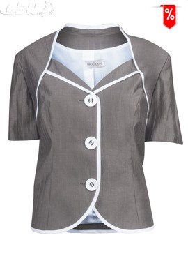 żakiet z białą lamówką