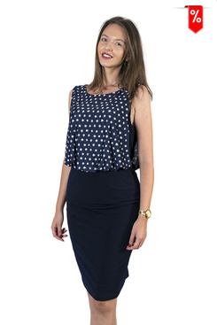 Sukienka granatowa z podwójną górą