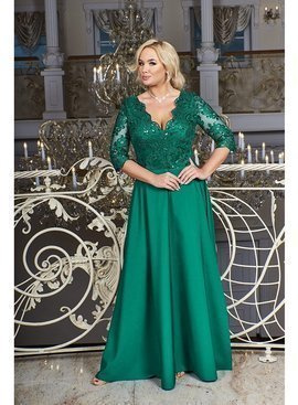 Sukienka maxi Crystal z rękawem 3/4 w kolorze green marki Bosca Fashion