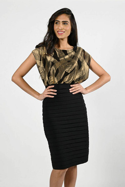 Sukienka czerń/złoto